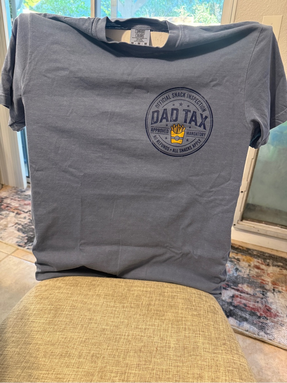 Comfort Colors Slate Blue "Dad Tax" Short Sleeve Tee
